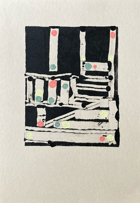 Série 3, Acrylic on paper, Gelprint, 14,8 x 21 cm 