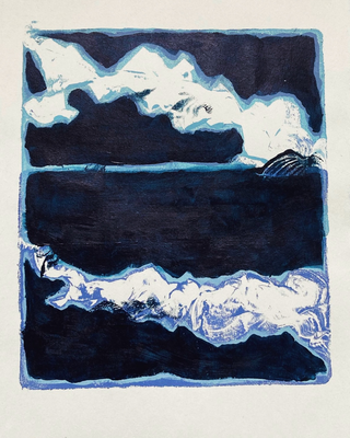 Mont, Acrylic on paper, Gelprint, 21 x 27,7 cm