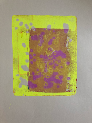 Untitled, Acrylic on paper, Gelprint, 30 x 40 cm