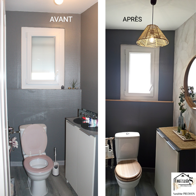 Avant/Après : Transformation complète des WC avec des accessoires et couleurs modernes