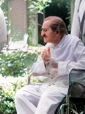 1952 Locarno : Baba relaxing in the garden next to Hedi's home.  Image rendered by Anthony Zois.