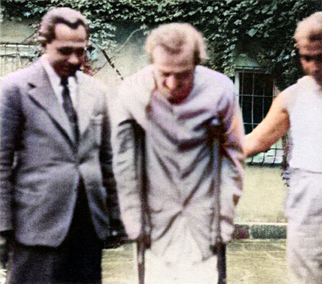 1952 Locarno : Baba doing exercises in the garden next to Hedi's home.  Image rendered by Anthony Zois.