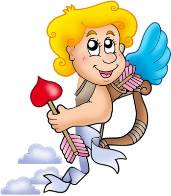 cupidon saint-valentin - fête - loisirs - smiley émoticône émoji cartoon clipart illustration - artémotic