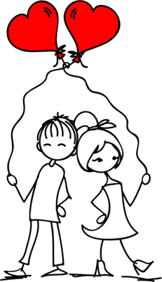 amoureux saint-valentin - fête - loisirs - smiley émoticône émoji cartoon clipart illustration - artémotic