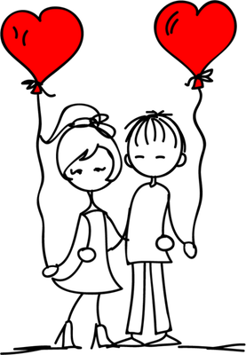amoureux saint-valentin - fête - loisirs - smiley émoticône émoji cartoon clipart illustration - artémotic