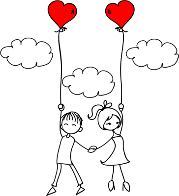 amoureux saint-valentin - fête - loisirs - smiley émoticône émoji cartoon clipart illustration - artémotic
