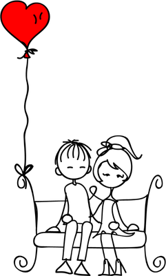 amoureux saint-valentin - fête - loisirs - smiley émoticône émoji cartoon clipart illustration - artémotic
