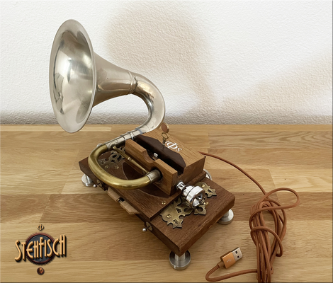Steampunk GrammiPhone  "UnaTon 1" stehfisch.de - Stehfisch - Steffen Fichtner
