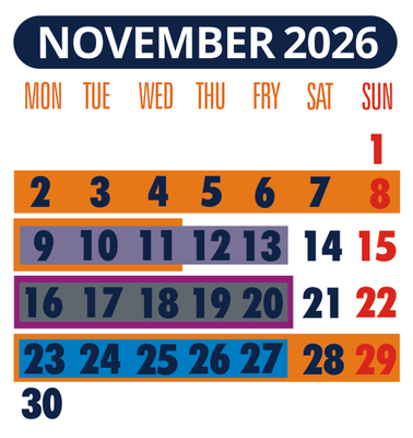 VMByachts Schedule | November 2026