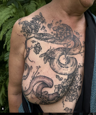 Sœurs d’Encre tatoueuses Rose Tattoo tatouage cancer du sein 16