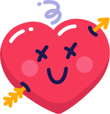 cœur saint-valentin - fête - loisirs - smiley émoticône émoji cartoon clipart illustration - artémotic