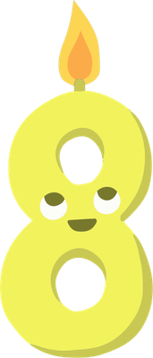 bougie d'anniversaire - fête - loisirs - smiley émoticône émoji cartoon clipart illustration - artémotic