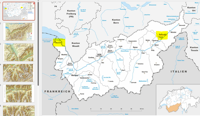 Karte Skigebiete Schweiz