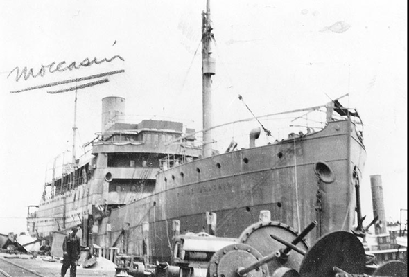 Passenger-cargo ship SS Moccasin, formerly the German SS Prinz Joachim 