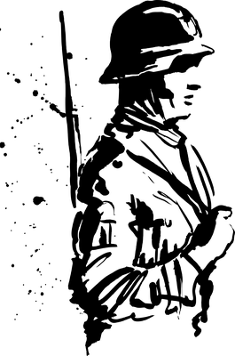 Soldat -  Tuschezeichnung, 2017
