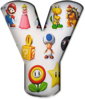lettre [Super Mario] - alphabet - éducation - smiley émoticône émoji cartoon clipart illustration - artémotic