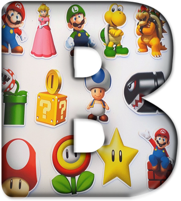 lettre [Super Mario] - alphabet - éducation - smiley émoticône émoji cartoon clipart illustration - artémotic