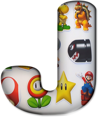 lettre [Super Mario] - alphabet - éducation - smiley émoticône émoji cartoon clipart illustration - artémotic