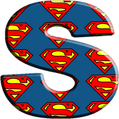 lettre Superman [Justice League] - alphabet - éducation - smiley émoticône émoji cartoon clipart illustration - artémotic