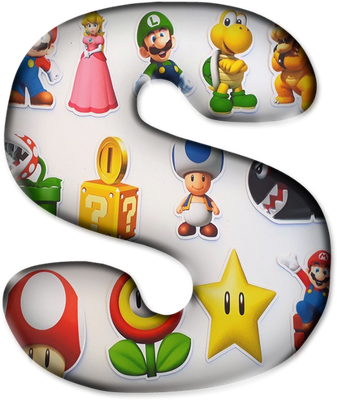 lettre [Super Mario] - alphabet - éducation - smiley émoticône émoji cartoon clipart illustration - artémotic