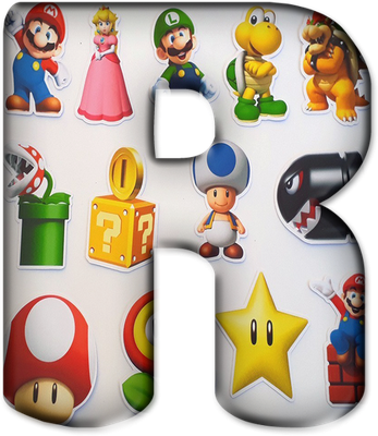 lettre [Super Mario] - alphabet - éducation - smiley émoticône émoji cartoon clipart illustration - artémotic