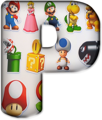 lettre [Super Mario] - alphabet - éducation - smiley émoticône émoji cartoon clipart illustration - artémotic