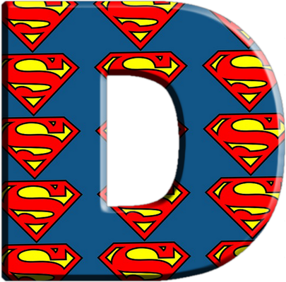 lettre Superman [Justice League] - alphabet - éducation - smiley émoticône émoji cartoon clipart illustration - artémotic