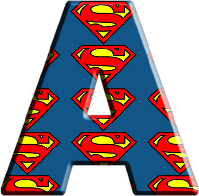 lettre Superman [Justice League] - alphabet - éducation - smiley émoticône émoji cartoon clipart illustration - artémotic