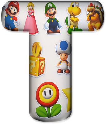 lettre [Super Mario] - alphabet - éducation - smiley émoticône émoji cartoon clipart illustration - artémotic