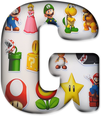 lettre [Super Mario] - alphabet - éducation - smiley émoticône émoji cartoon clipart illustration - artémotic