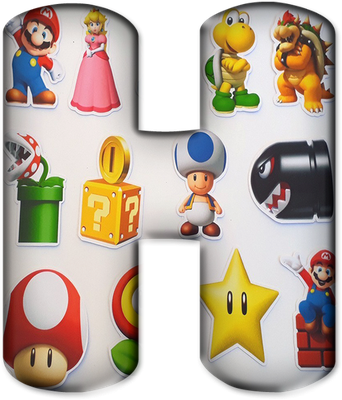 lettre [Super Mario] - alphabet - éducation - smiley émoticône émoji cartoon clipart illustration - artémotic