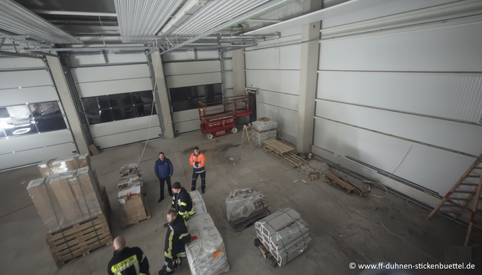 Zukünftig viel Platz in der Halle.© FF-Duhnen-Stickenbüttel