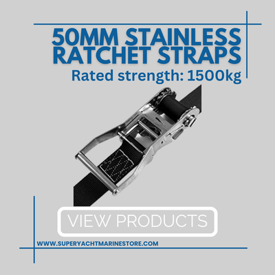 50mm Marine Grade 316 Stainless Ratchet Straps
