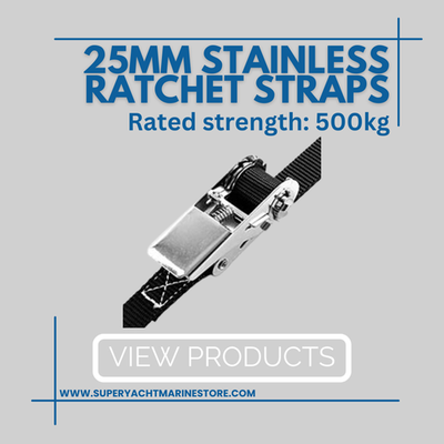 25mm Marine Grade 316 Stainless Ratchet Straps