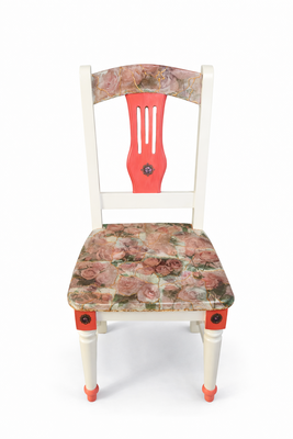 Silla  Colage de rosas