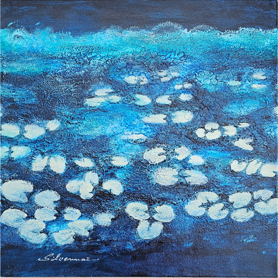 WASSER IST LEBEN  Acrylstruktur auf Leinwand  40 x 40 cm XL