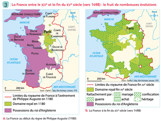 Doc.3 p.117 Le royaume de France entre le XIIème et le XVème siècle