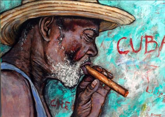 HAVANA - 63 X 51 CM - HUILE SUR TOILE