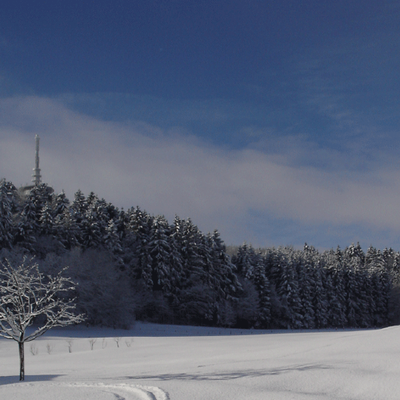 Winterimpression in der Umgebung des Gasthofs "Zum Hohen Lohr" in Battenhausen; landschaftlich schön gelegen im Naturpark Kellerwald-Edersee in der nordhessischen Grimmheimat