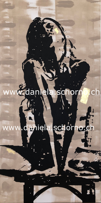Bild von Daniela Schorno: Akt auf Stuhl Nr. 4 60 x 120
