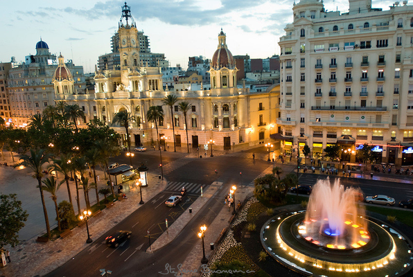 Plaza del Ayuntamiento de Valencia años 2.000.