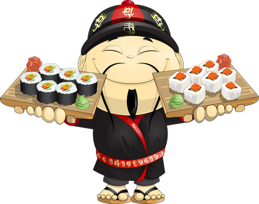 sushi - restauration - alimentation - smiley émoticône émoji cartoon clipart illustration - artémotic