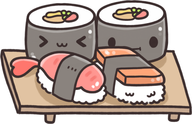 sushi - restauration - alimentation - smiley émoticône émoji cartoon clipart illustration - artémotic