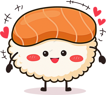 sushi - restauration - alimentation - smiley émoticône émoji cartoon clipart illustration - artémotic