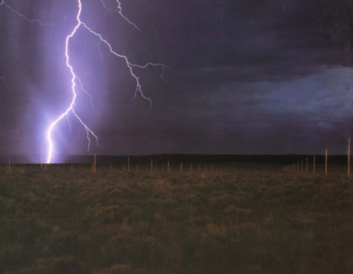 WALTER DE MARIA, The Lightning Field, 1977 - photo by John Cliett photo for the cover of «Artforum», April 1980 (screenshot)