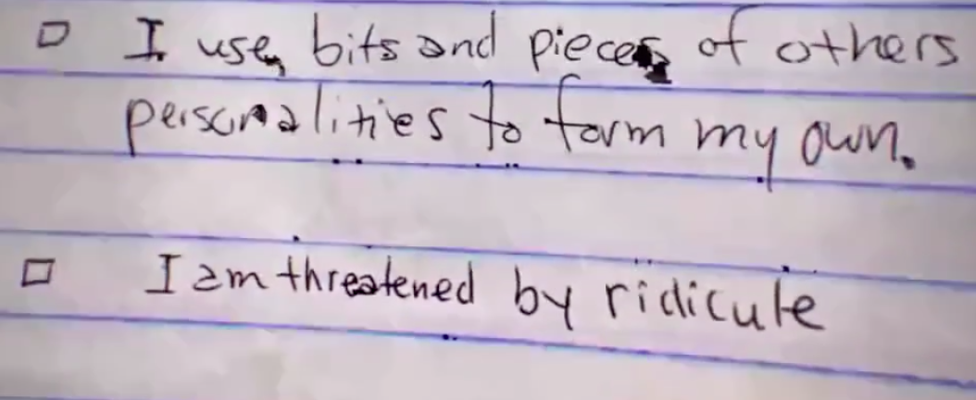 KURT COBAIN's Journals (seen in a documentary on YouTube) 