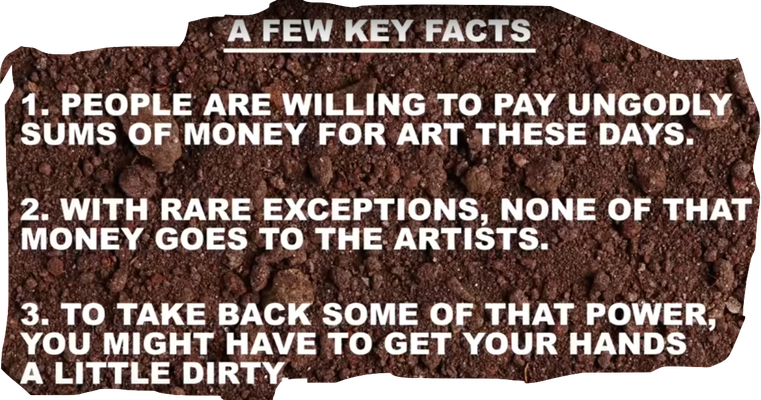 Frame from "Behind the Banksy stunt" made by The Art Assignment (video series about art history, seen on the web)