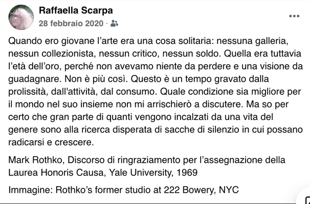 screenshot of a Facebook post by Raffaella