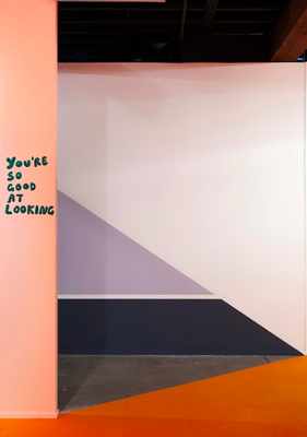 TOM POLO "But how are you otherwise" 2015 (site responsive painting-environment, conceived on site at Artspace, Sydney - seen on his website)