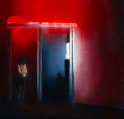 BRETT AMORY Waiting#236 (oil on wood panel)